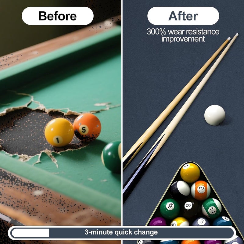 STRONGBERRY Pre-Cut Pool Table Felt Replacement Kit - 8ft Billiard Cloth w/Gloves, Strips & Tools, Felt for Pool Tables - Image 4